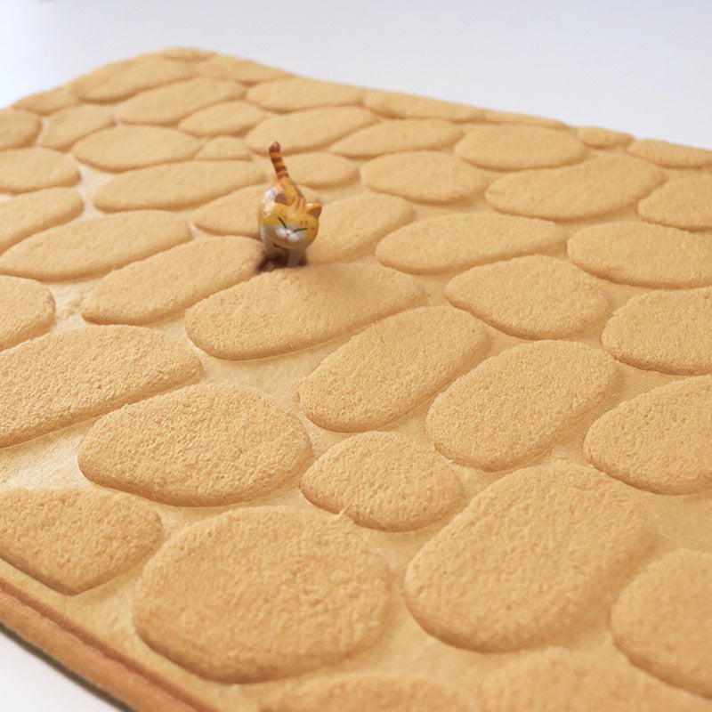 Soft Pebble Touch Coral Fleece Bathroom Mat
