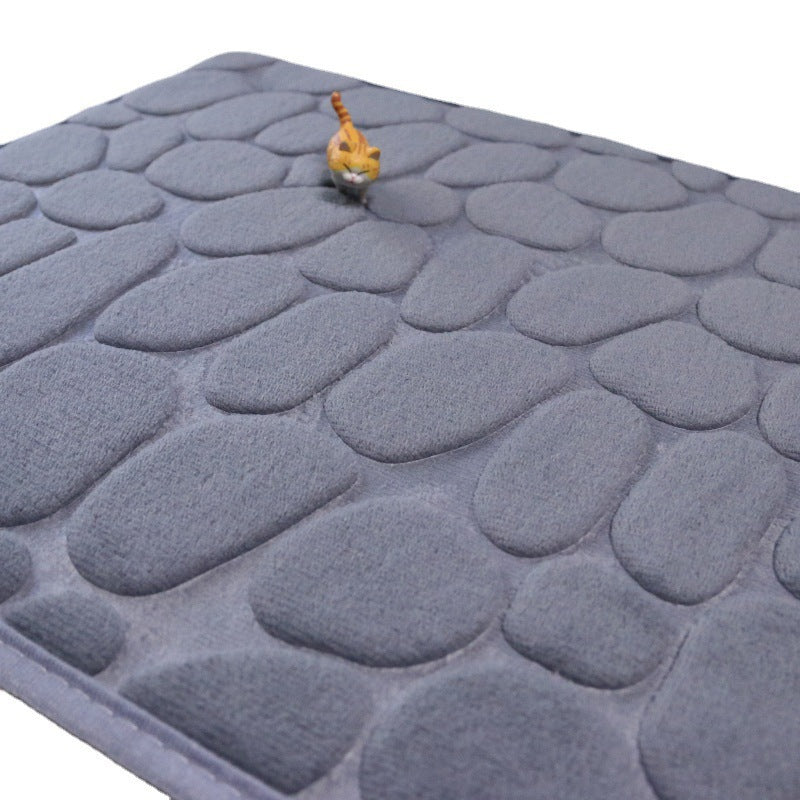 Soft Pebble Touch Coral Fleece Bathroom Mat