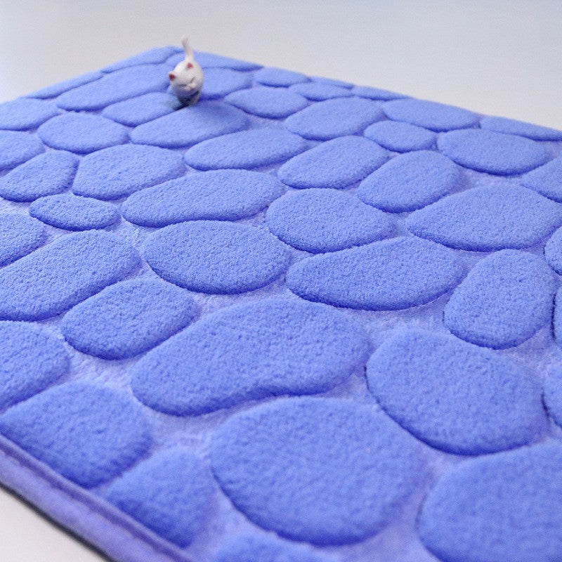 Soft Pebble Touch Coral Fleece Bathroom Mat
