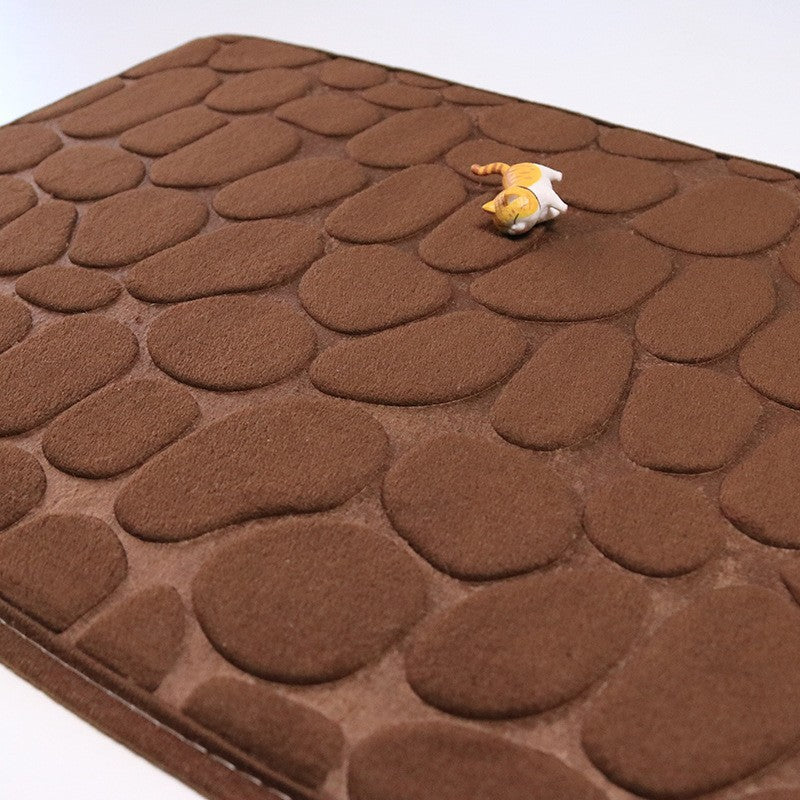 Soft Pebble Touch Coral Fleece Bathroom Mat