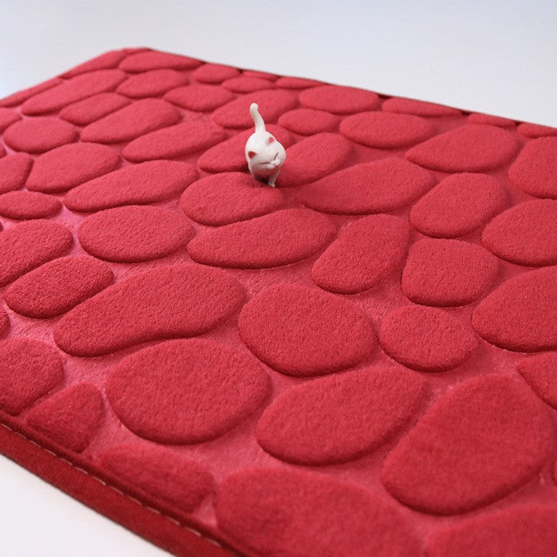 Soft Pebble Touch Coral Fleece Bathroom Mat