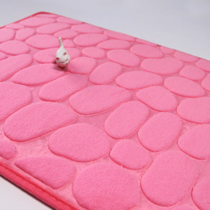 Soft Pebble Touch Coral Fleece Bathroom Mat