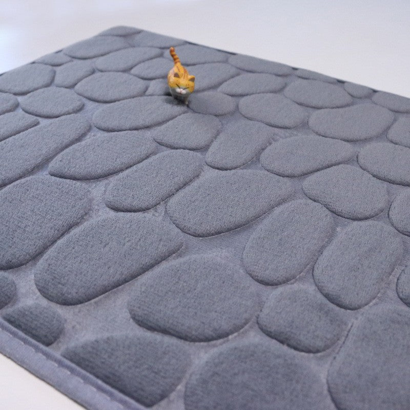 Soft Pebble Touch Coral Fleece Bathroom Mat