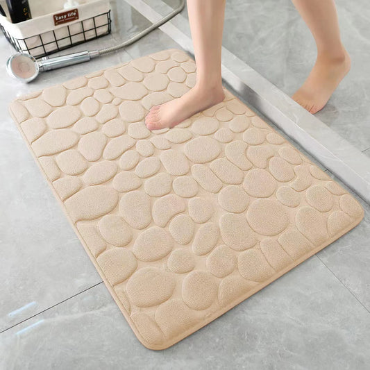 Soft Pebble Touch Coral Fleece Bathroom Mat