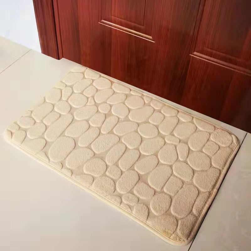 Soft Pebble Touch Coral Fleece Bathroom Mat