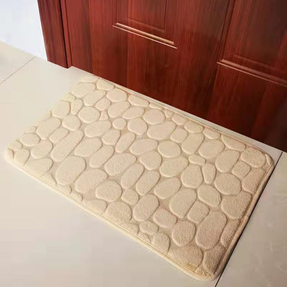 Soft Pebble Touch Coral Fleece Bathroom Mat