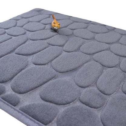 Soft Pebble Touch Coral Fleece Bathroom Mat