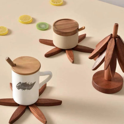 Tree-Shaped Solid Wood Heat-Resistant Table Mat