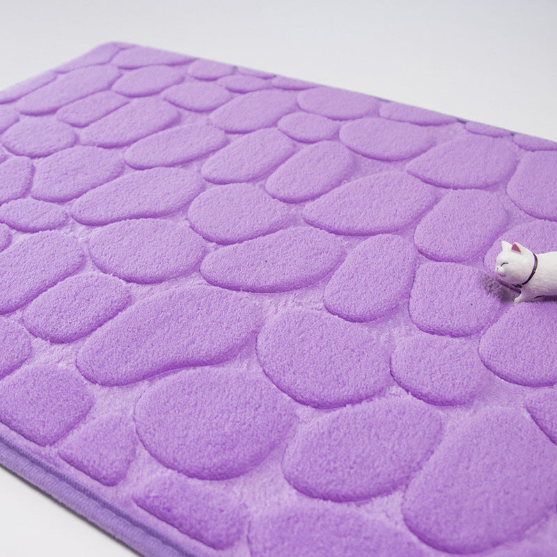 Soft Pebble Touch Coral Fleece Bathroom Mat