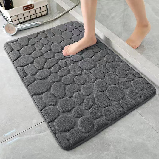 Soft Pebble Touch Coral Fleece Bathroom Mat