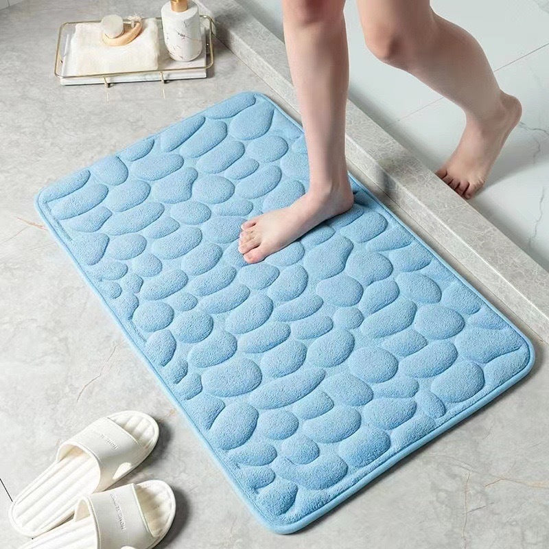 Soft Pebble Touch Coral Fleece Bathroom Mat